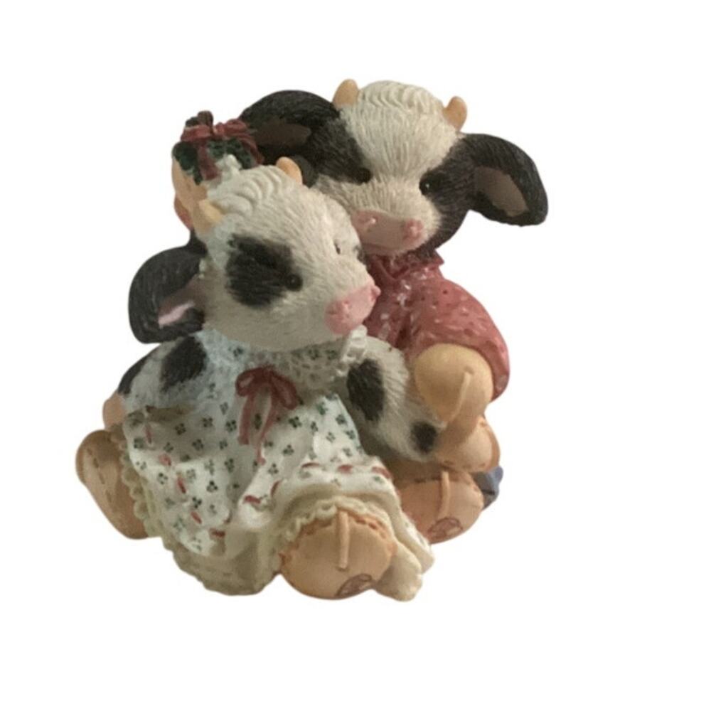 Vintage 1995 Miniature Moo Moos "Meet Me Under The Moo-siltoe. 2.5" x 2'5"
